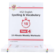 CGP KS2 (Year 4) 10-Minute Weekly Workouts Collection 4 Books Set - Ages 7-11 - Paperback 7-9 Coordination Group Publications Ltd (CGP)