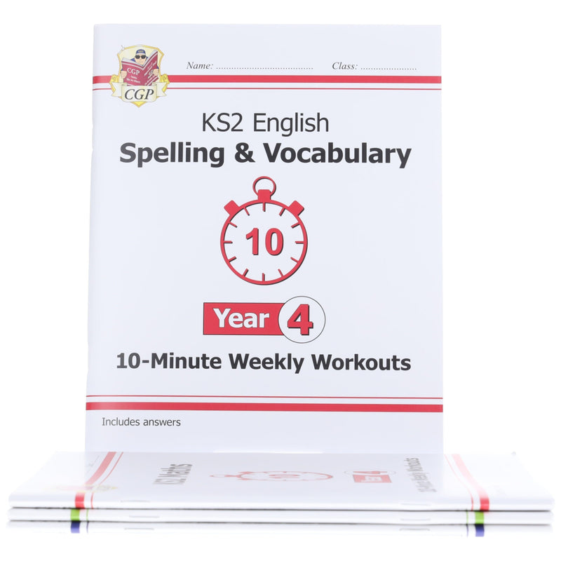 CGP KS2 (Year 4) 10-Minute Weekly Workouts Collection 4 Books Set - Ages 7-11 - Paperback 7-9 Coordination Group Publications Ltd (CGP)