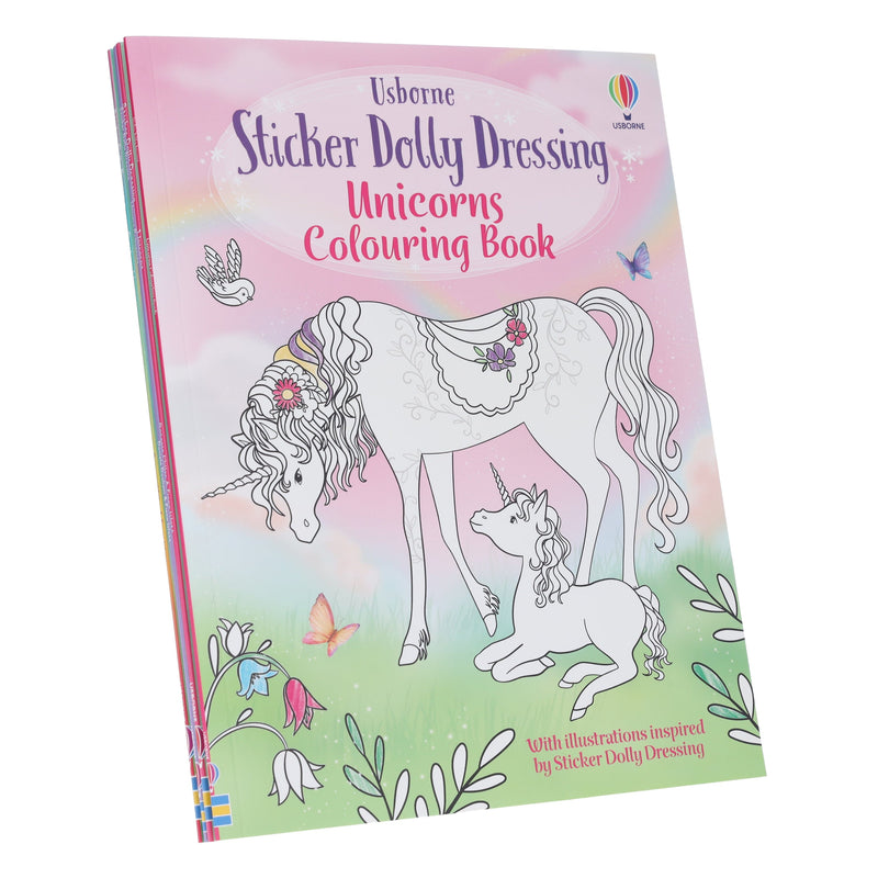 Usborne: Sticker Dolly Dressing Unicorns Pack by Fiona Watt 4 Books Collection Box Set - Ages 5+ - Paperback 5-7 Usborne Publishing Ltd