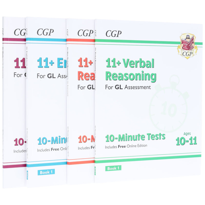 CGP 11+ 10-Minute Tests For GL Assessment 4 Books Collection Set (Includes Free Online Edition)- Ages 10-11 - Paperback 9-14 Coordination Group Publications Ltd (CGP)