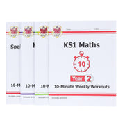 CGP KS1 (Year 2) 10-Minute Weekly Workouts Collection 4 Books Set - Ages 5-7 - Paperback 5-7 Coordination Group Publications Ltd (CGP)