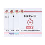 CGP KS2 (Year 5) 10-Minute Weekly Workouts Collection 4 Books Set - Ages 7-11 - Paperback 7-9 Coordination Group Publications Ltd (CGP)