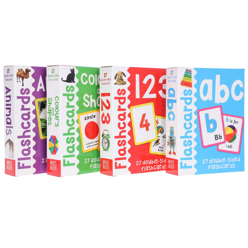 Flashcards Tray: Four Sets of 27 Double-Sided Flashcards (Get Set Go) - Ages 3+ - Cards 3-5 Miles Kelly Publishing Ltd