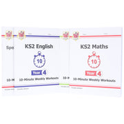 CGP KS2 (Year 4) 10-Minute Weekly Workouts Collection 4 Books Set - Ages 7-11 - Paperback 7-9 Coordination Group Publications Ltd (CGP)