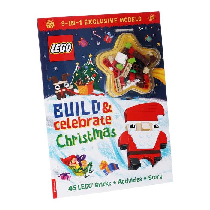 Build & Celebrate Christmas By LEGO® Books (includes 45 bricks) Ages 5-7 - Paperback 5-7 Michael O'Mara Books Ltd