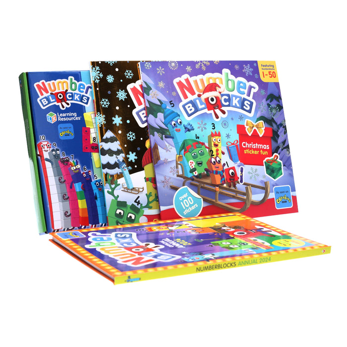 Learning Resources MathLink Cubes Numberblocks 1-10 and Christmas Activity books with Annual 2024 Collection 0-5 Sweet Cherry Publishing