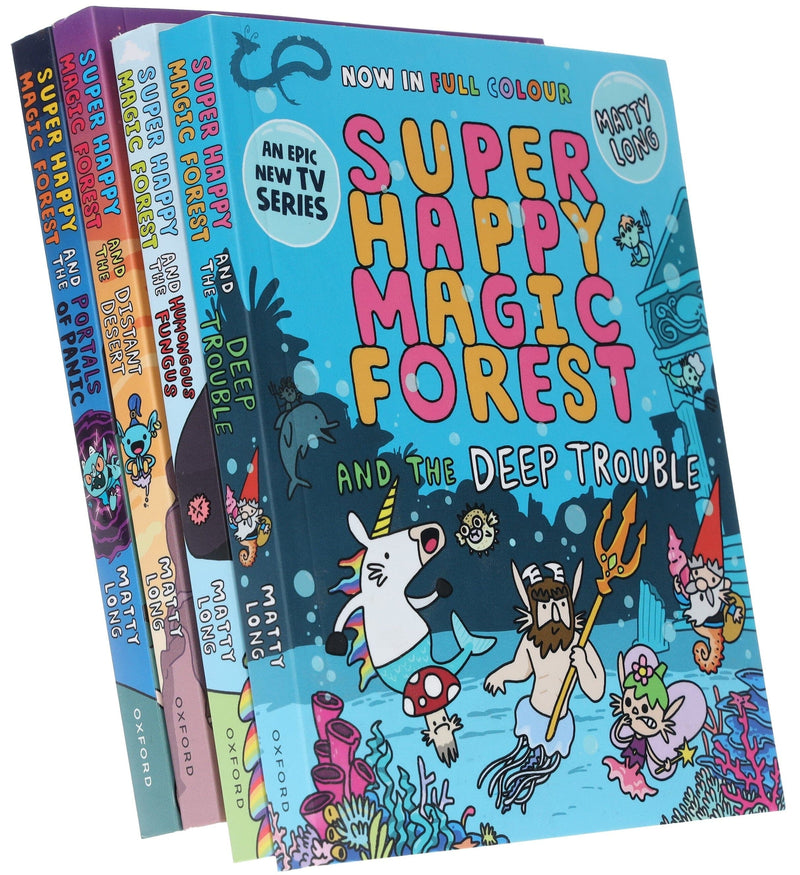 Super Happy Magic Forest Series by Matty Long: Colour illustrated 4 Books Collection Set - Ages 6+ - Paperback Graphic Novels Oxford University Press