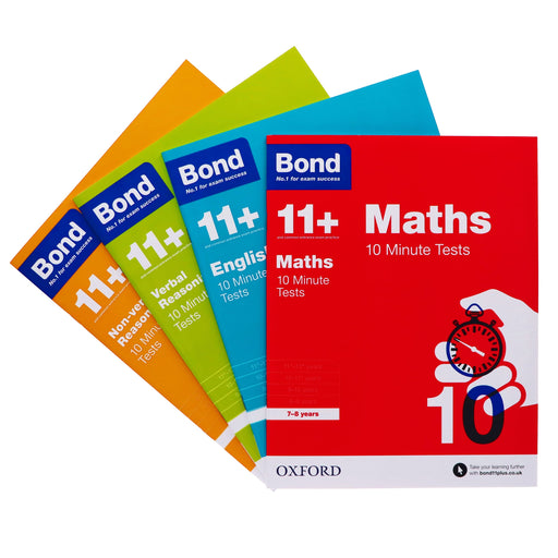 Bond 11+ Quick 10 Minute Tests (Age 7-8) by Oxford 4 Books Collection - Paperback 7-9 Oxford University Press