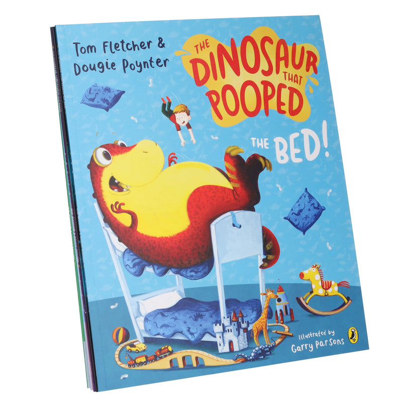 The Dinosaur that Pooped Series 5 Books Collection Set by Tom Fletcher & Dougie Poynter - Ages 3-6 - Paperback 0-5 Puffin