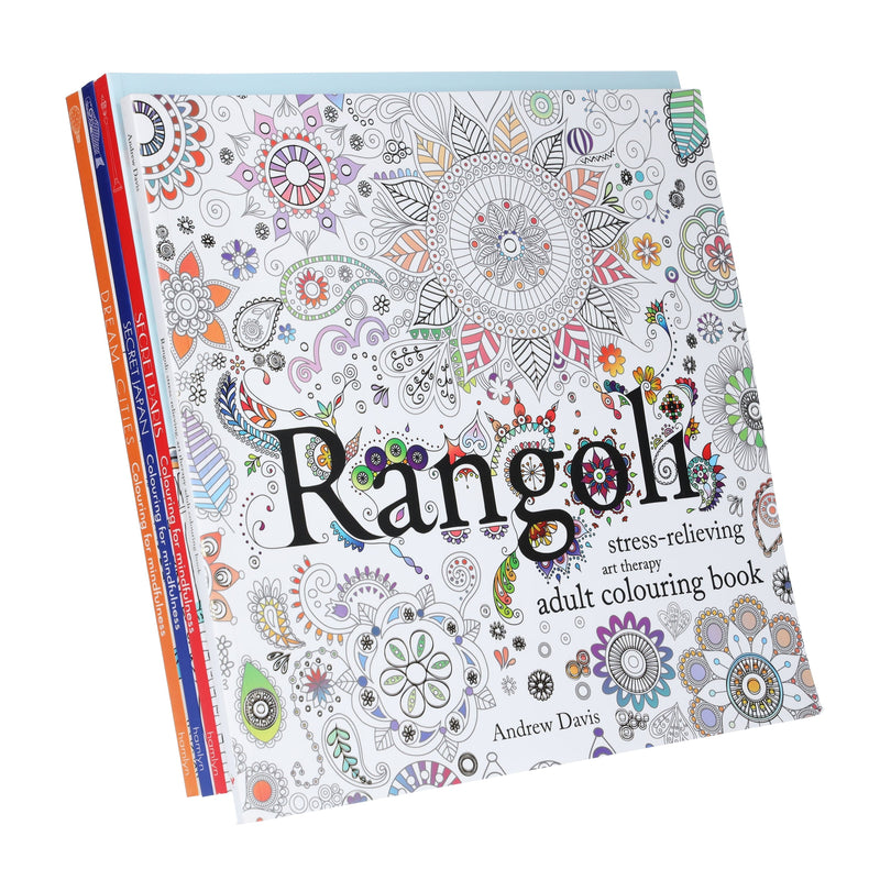 Colouring for Mindfulness 4 Books Collection Set (Rangoli, Secret Paris, Secret Japan & Dream Cities) - Non-Fiction - Paperback Non-Fiction Hamlyn/Sweet Cherry Publishing