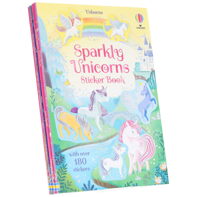Usborne Sparkly Stickers (Summer, Fairies, Unicorns, Princesses & Sparkly Sticker) 5 Books Collection Set - Ages 3-6 - Paperback 0-5 Usborne Publishing Ltd