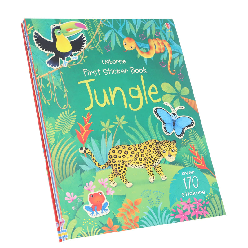 Usborne First Sticker Books: (Zoo, Farm, Airport, Jungle & Under the Sea) 5 Books Collection Set - Ages 2+ - Paperback 0-5 Usborne Publishing Ltd
