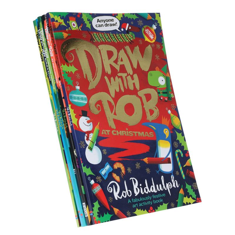 Draw With Rob Series By Rob Biddulph 5 Books Collection Set - Ages 4-10 - Paperback 5-7 HarperCollins Publishers