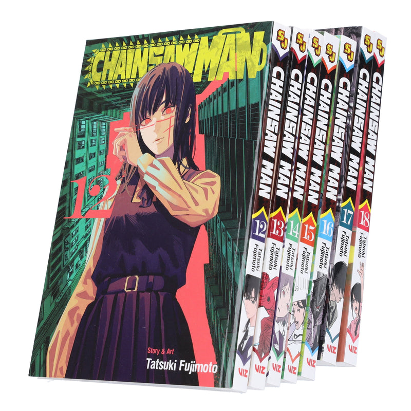 Chainsaw Man Volume 12-18 by Tatsuki Fujimoto: 7 Books Collection Set - Manga - Paperback Graphic Novels Viz Media, Subs. of Shogakukan Inc