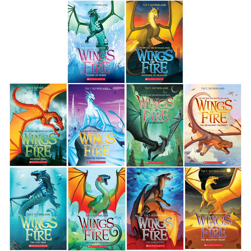 Wings of Fire Series 1-10 Books Collection Set By Tui T. Sutherland - Ages 9-14 - Paperback 9-14 Scholastic