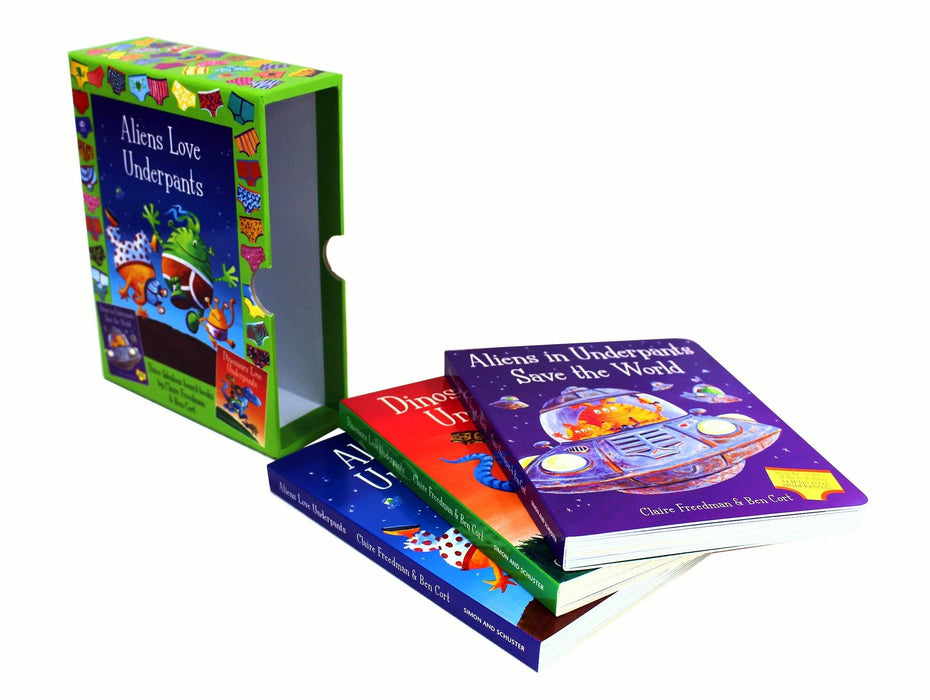 Aliens & Dinosaur Love Underpants 3 Books Box Set 0-5 Simon & Schuster
