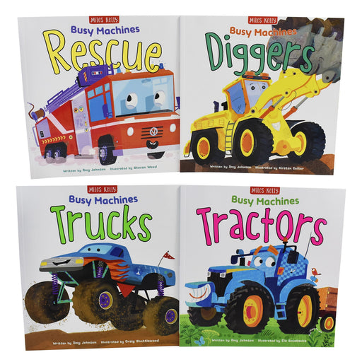 Busy Machines 4 Books Bag Collection - Ages 0-5 - Paperback - Miles Kelly 0-5 Miles Kelly