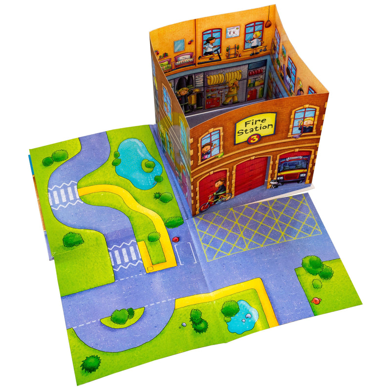 Convertible Playbook Fire Station - Ages 0-5 - Hardback - Claire Philip 0-5 Miles Kelly Publishing