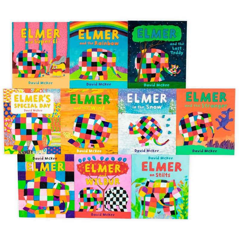 Elmer 10 Book Collection in a Bag - Ages 0-5 - Paperback - David McKee 0-5 Anderson Press