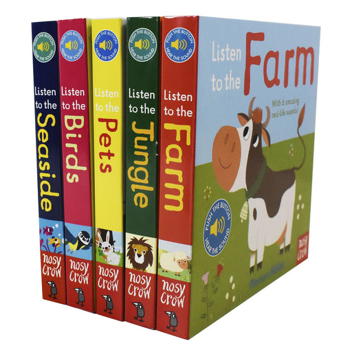 Listen to the Animal Birds with 6 Amazing Real life Sounds 5 Books By Marion Billet- Board Books - Age 0-5 0-5 Nosy Crow Ltd