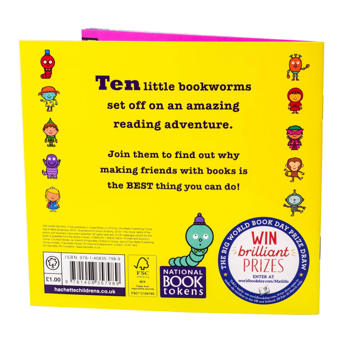 Ten Little Bookworms 2019 WBD - Ages 0-5 - Paperback - Michael Brownlow 0-5 Orchard Books