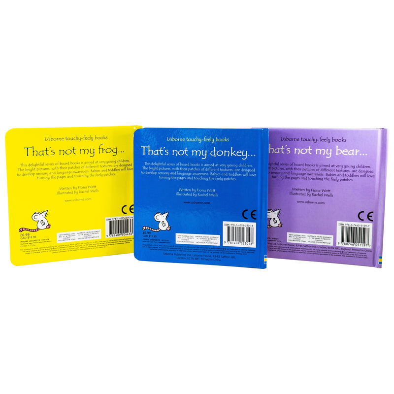 That's Not My Touchy Feely 3 Books Collection Set - Frog Bear Donkey 3 Books Fiona Watt - Ages 0-5 - Board Books - Usborne 0-5 Usborne