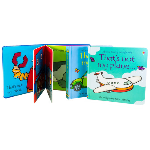 Touchy Feely Robot Car Plane 3 Books - Ages 0-5 - Hardback - Usborne 0-5 Usborne Publishing