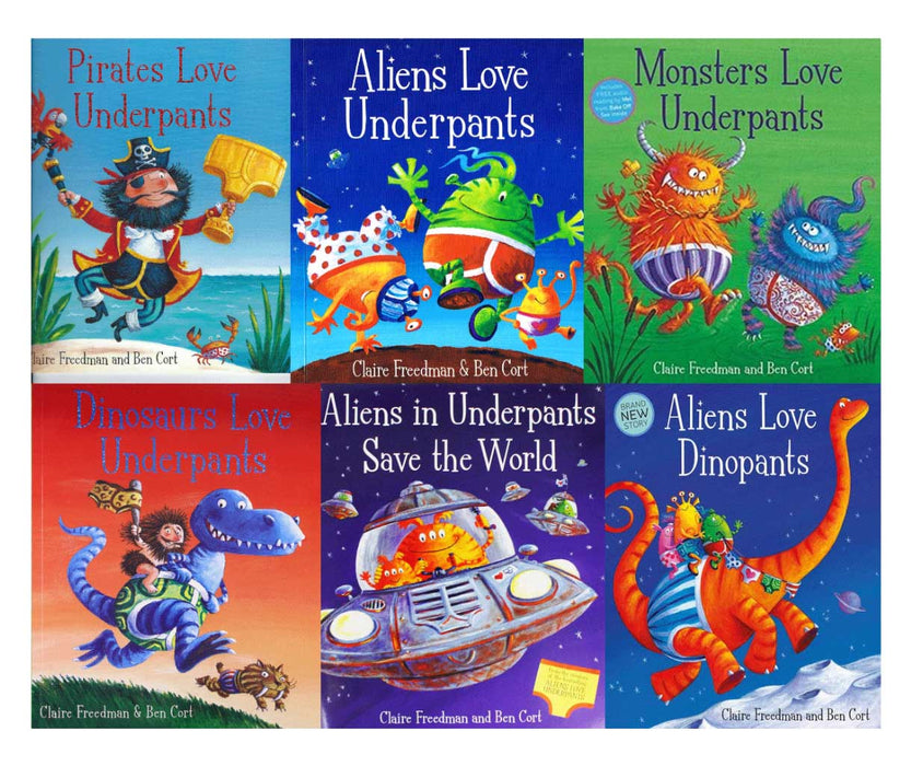 Aliens Love Underpants 6 Book Set Collection By Claire Freedman & Ben Cort - Paperback - Age 5-7 5-7 Simon & Schuster Ltd