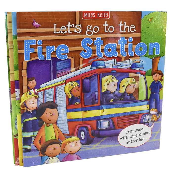 Let's Go to the Collection Set 4 Books - Fire Station, Castle, Farm, Vet - Ages 5-7 - Miles Kelly 5-7 Miles Kelly