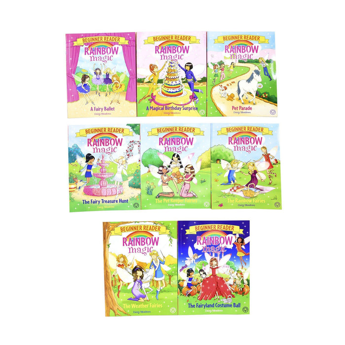 Rainbow Magic Beginner Reader 8 Books Children - Ages -5-7 - Paperback Set By Daisy Meadows 5-7 Orchard Books