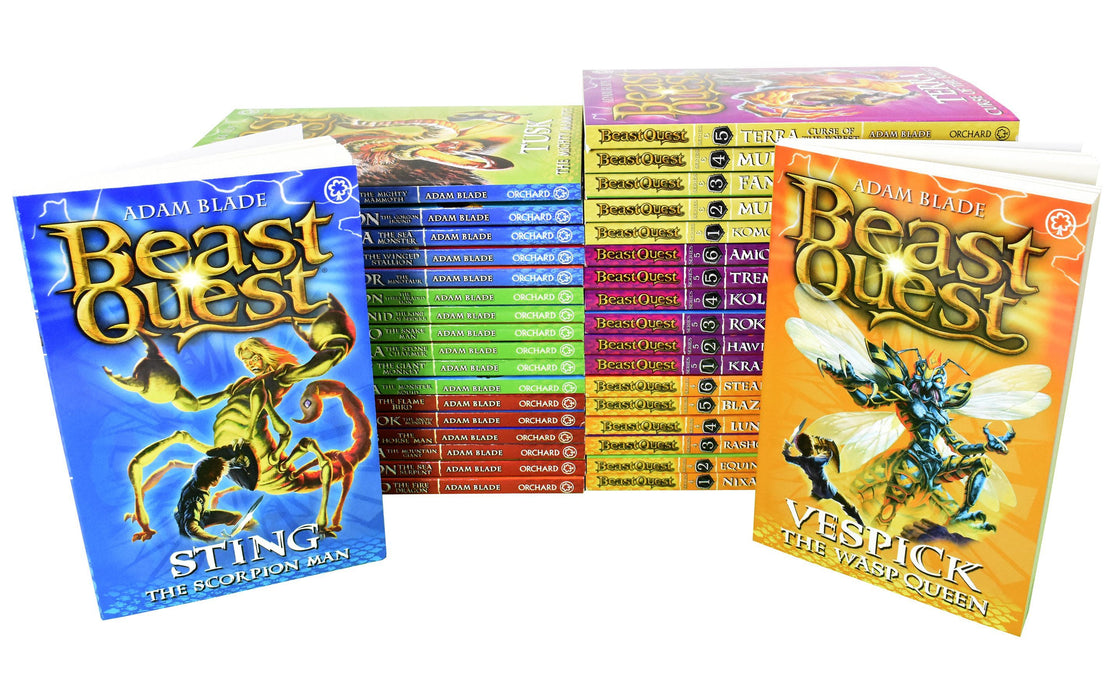 Beast Quest Series 1 To 6 - 36 Books - Fantasy Fiction - Paperback - Adam Blade 7-9 Orchard Books