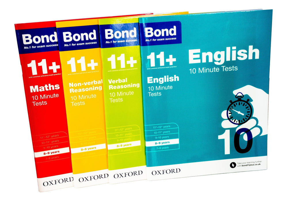 Bond 11+ Maths English Verbal Reasoning 10 Minute Test For Age 8-9 years - Paperback - Oxford 7-9 OUP Oxford