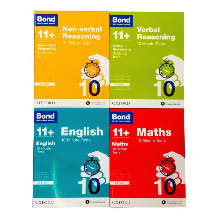 Bond 11+ Maths English Verbal Reasoning 10 Minute Test For Age 8-9 years - Paperback - Oxford 7-9 OUP Oxford