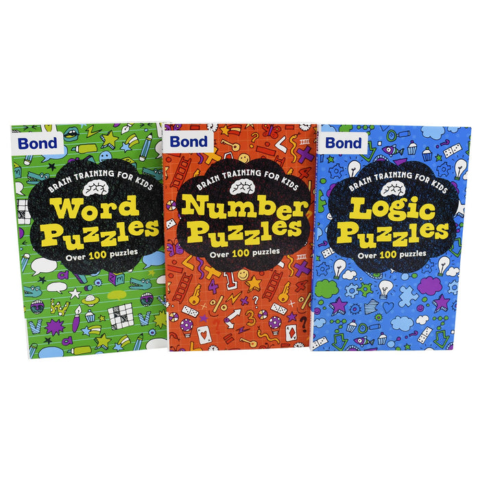 Bond Brain Training Puzzles for Kids Oxford 3 Books Collection - Age 7-9 - Paperback 7-9 OUP Oxford