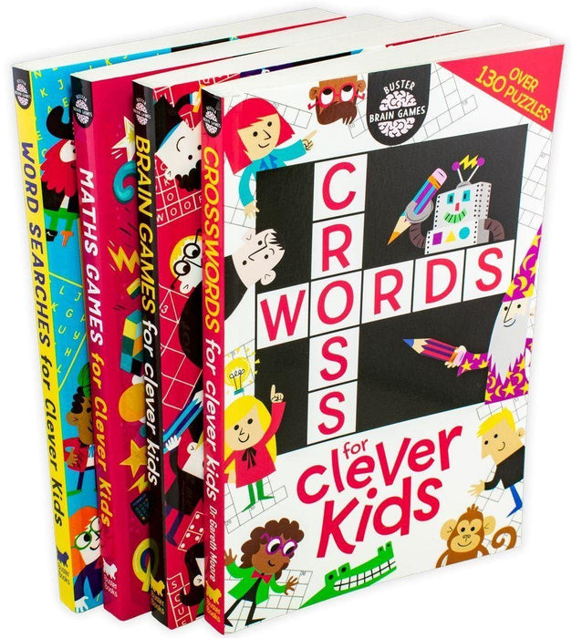 Buster Brain Games for Clever Kids 4 Book Collection - Ages 7-9 - Paperback - Gareth Moore 7-9 Buster Books