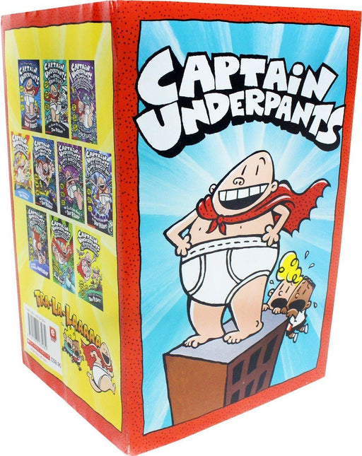 Captain Underpants 10 Book Set - Ages 7-9 - Paperback - Dav Pilkey 7-9 Scholastic