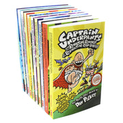 Captain Underpants 10 Book Set - Ages 7-9 - Paperback - Dav Pilkey 7-9 Scholastic