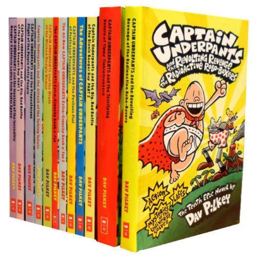 Captain Underpants Children 12 Books Set Collection - Ages 7-9 - Paperback -Dav Pilkey 7-9 Scholastic