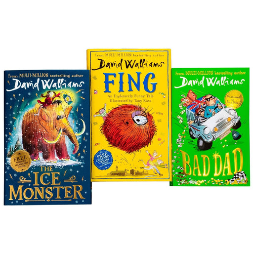 David Walliams 3 Book Collection Bad Dad, Fing, The Ice Monster - Ages 7-9 - Paperback/Hardback 7-9 Harper Collins