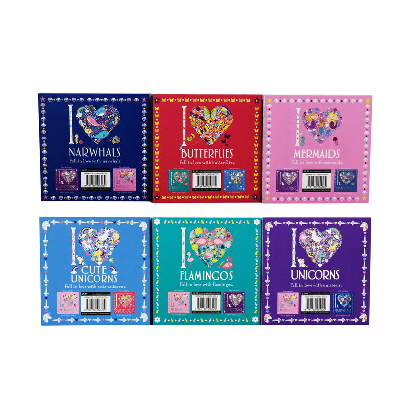 I Heart Colouring Book Series 6 Books Collection By Jessie Eckel- Paperback 7-9 Michael O'Mara Books Ltd