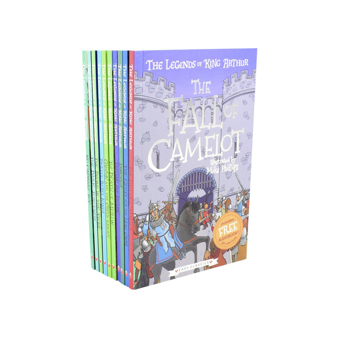 The Legends Of King Arthur Easy Classic 10 Books - Ages 7-9 - Paperback Box Set By Tracey Mayhew 7-9 Sweet Cherry Publishing