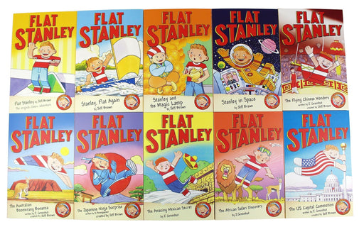 The Flat Stanley Adventure 10 Books Collection Box Set - Children's Literature - Paperback - Jeff Brown 7-9 Egmont