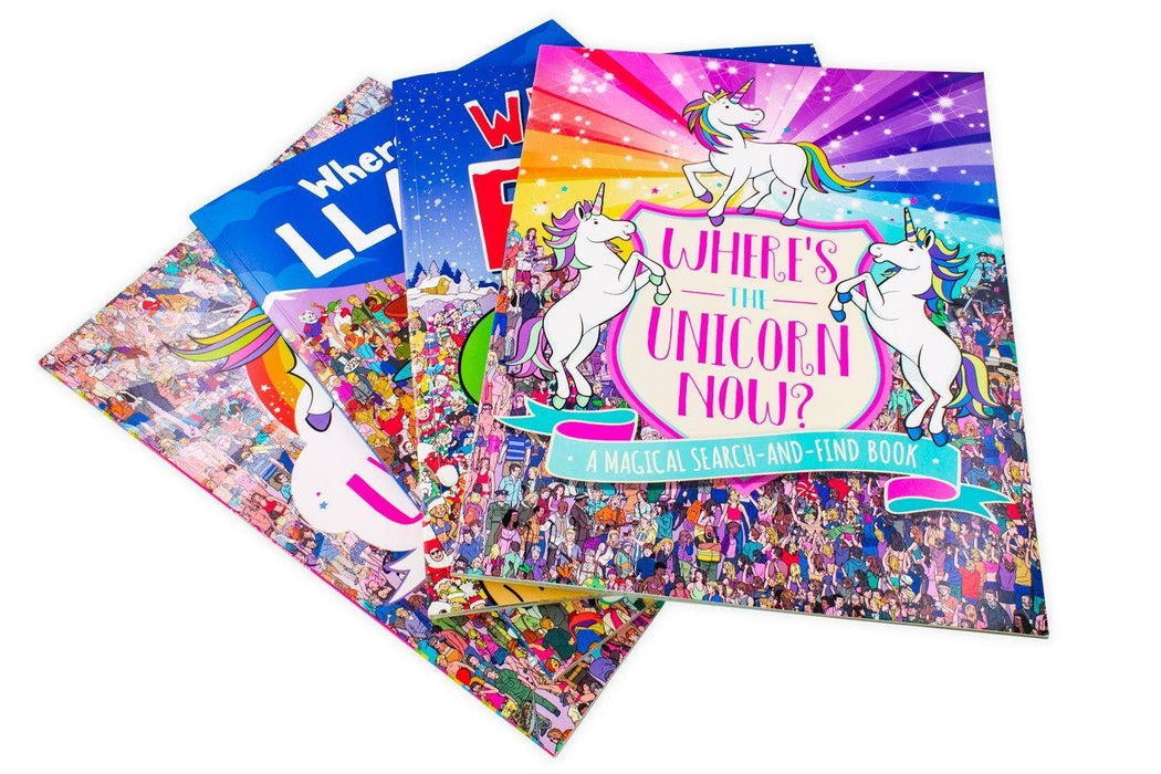 Where's the Elf, Lllama, Unicorn & Unicorn Now Search and Find 4 Book Collection - Ages 7-9 - Paperback 7-9 Michael O'Mara Books Limited