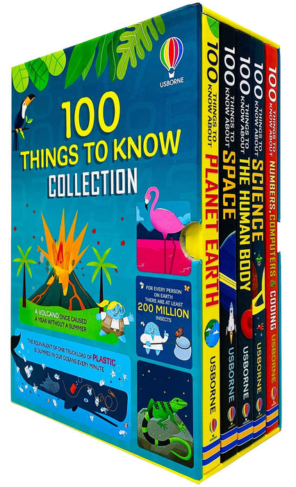 Usborne 100 Things to Know About Planet Earth, Space, Science,Numbers and Human Body 5 Books - Age 5-7 - Hardback by Alex Frith , Jerome Martin & Alice James 5-7 Usborne Publishing