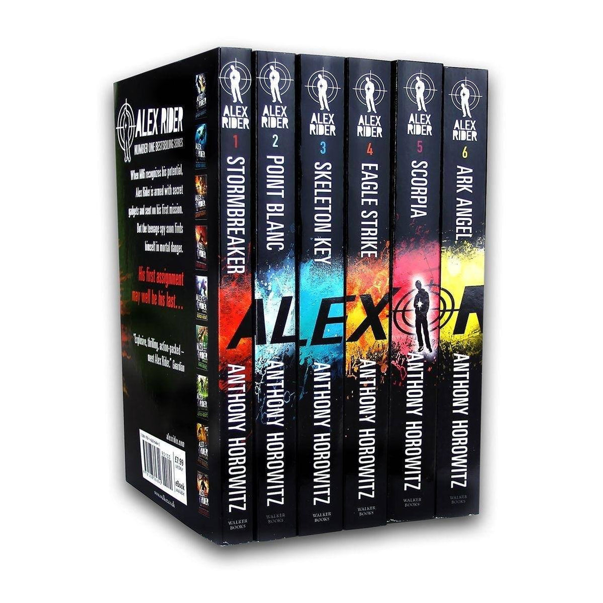 Alex Rider Bookcase Alex Rider 6 Book pack Adventure Series Collection - Spy Fiction - Pap ...