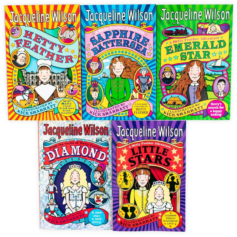 Jacqueline Wilson Hetty Feather Adventures 5 Book Collection - Ages 9-14 - Paperback - Jacqueline Wilson 9-14 Corgi Yearling (Penguin)