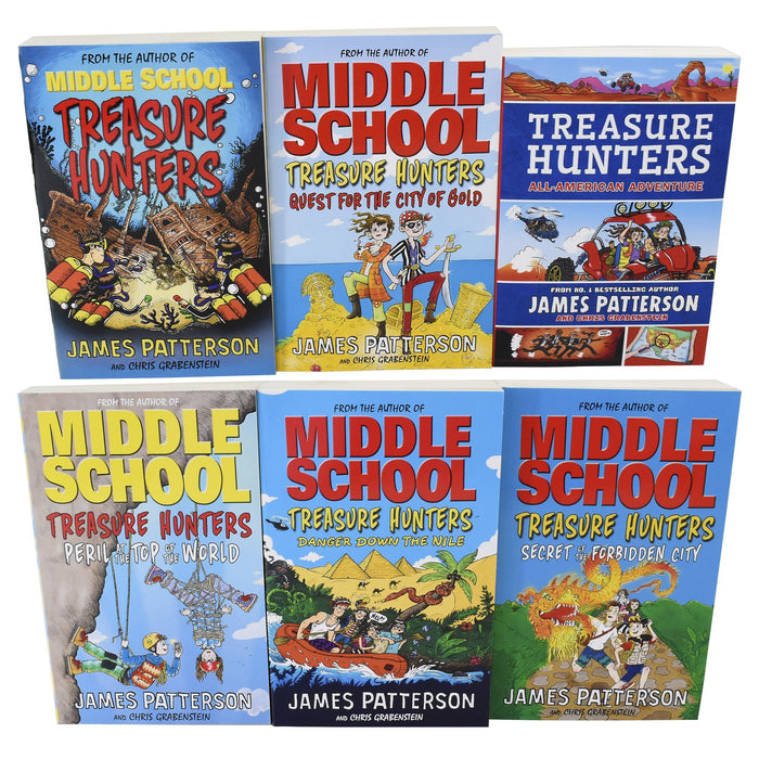 Middle School Treasure Hunters 6 Book Collection - Ages 9-14 - Paperback - James Patterson 9-14 Young Arrow