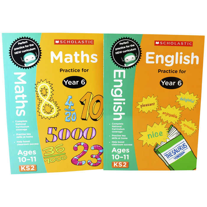 Perfect Practice KS2 English and Maths Year 6 -2 Books For Age 10-11 Years - Paperback 9-14 Scholastic
