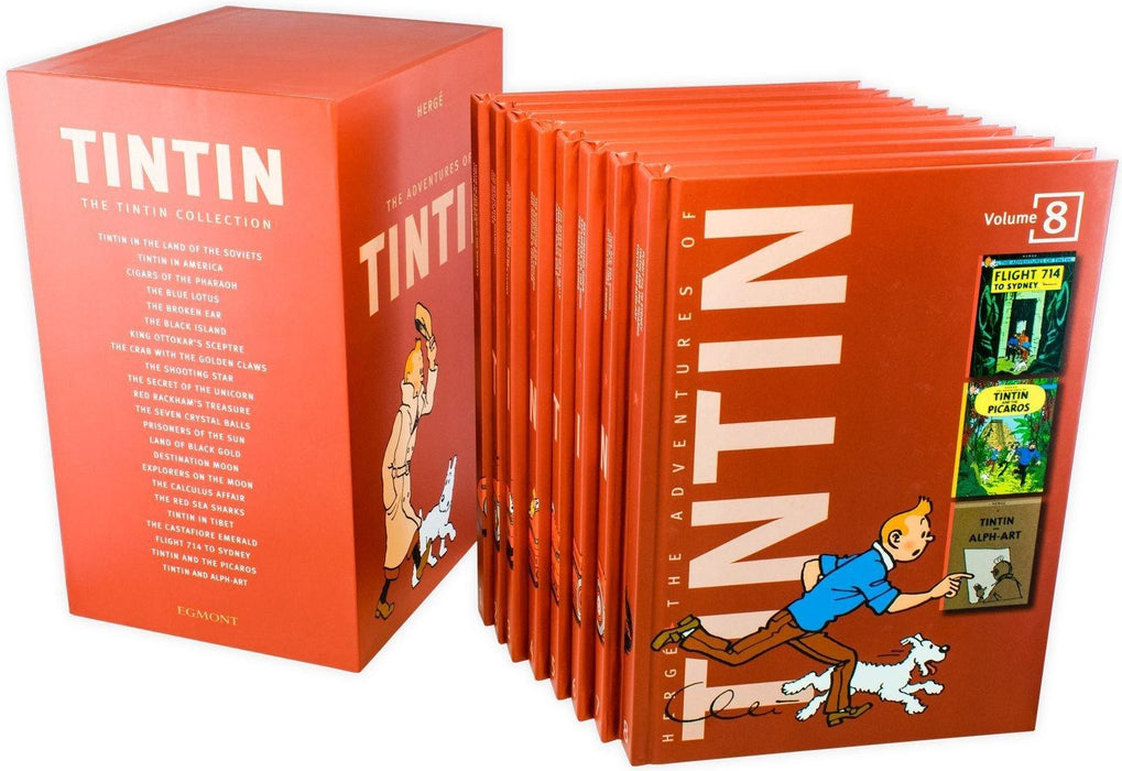 The Complete Adventures of Tintin Collection - 8 Books - Action / Mystery - Hardcover - Hergé 9-14 Egmont