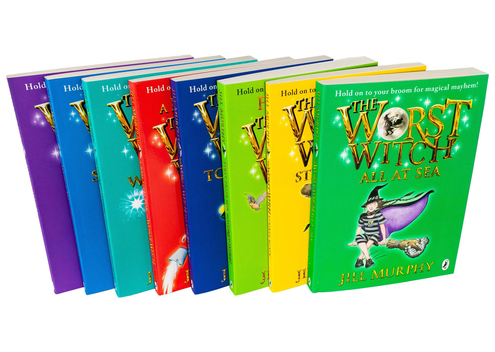 Worst Witch 8 Books + Wand Pen - Ages 9-14 - Paperback - Jill Murphy 9-14 Puffin